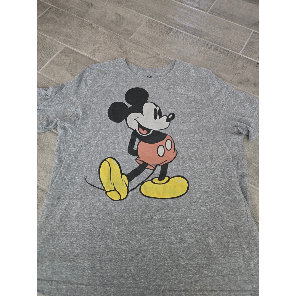 Disney Mickey Mouse Graphic T-Shirt Unisex 2XL Heather Gray Short Sleeve Crew